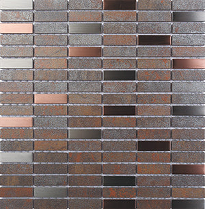 Metalgres Antique Iron Porcelain Mosaic 15x50mm tile