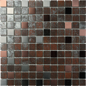 Metalgres Antique Iron Porcelain Mosaic 25x25mm tile