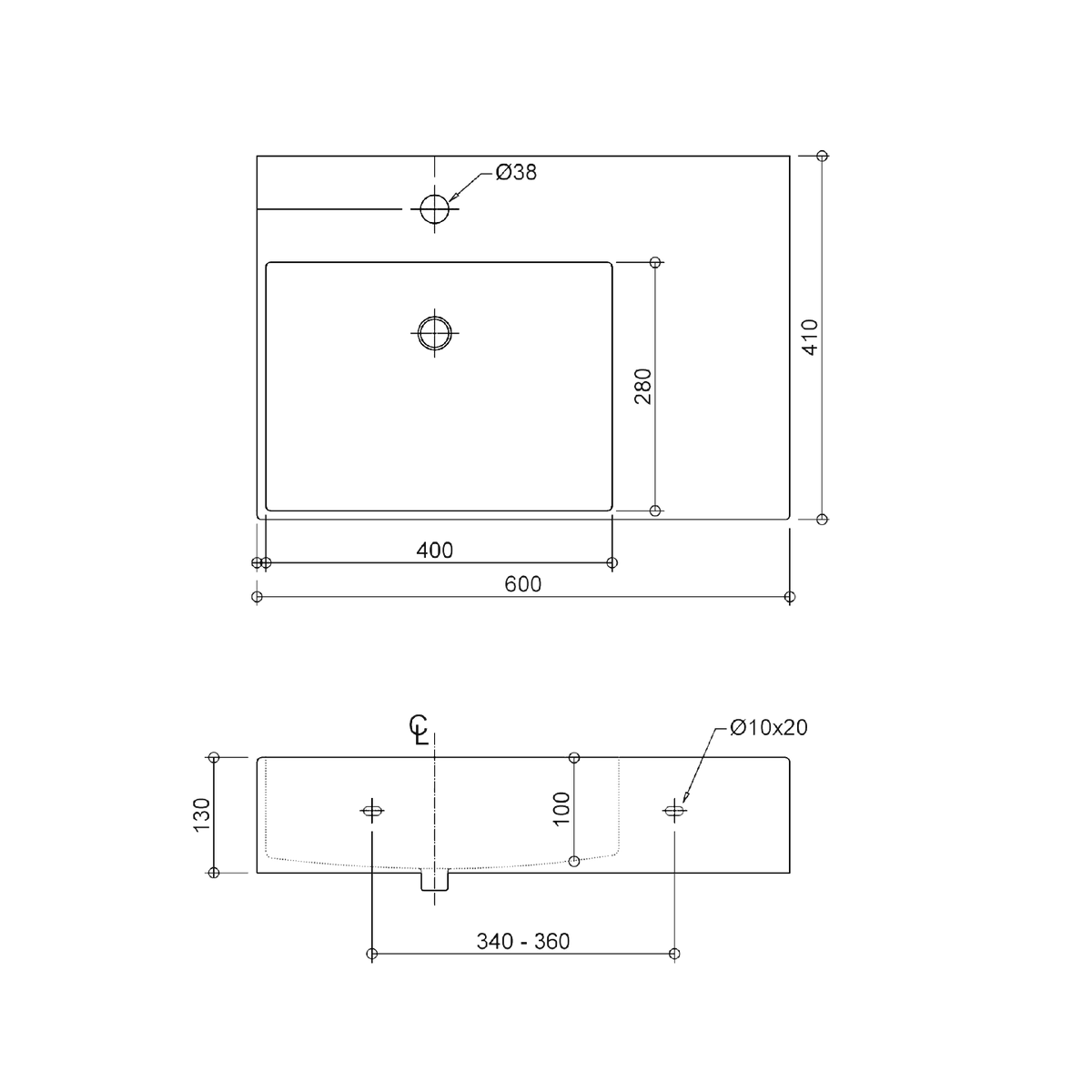 Munich Wall Hung Basin With Shelf view 2