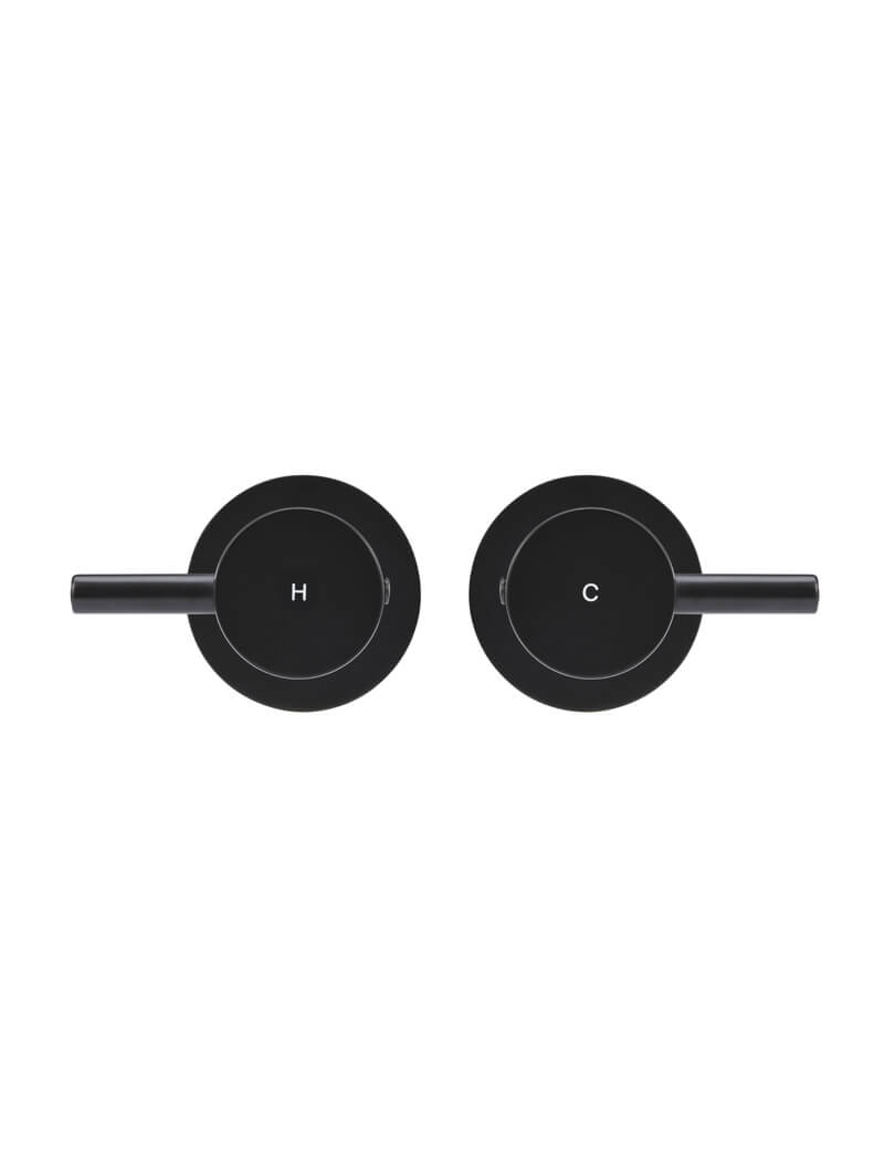 Round Quarter Turn Wall Top Assemblies - Matte Black