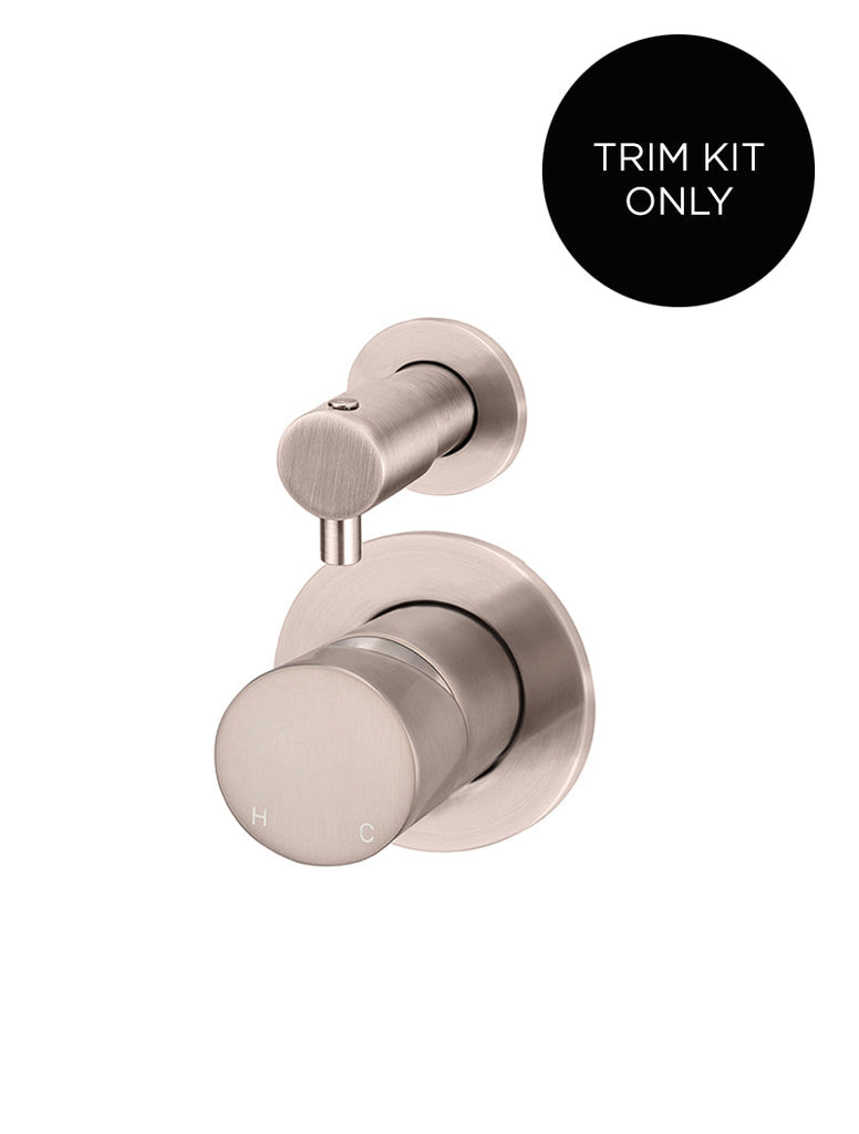 Round Diverter Mixer Pinless Handle Trim Kit (In-wall Body Not Included)