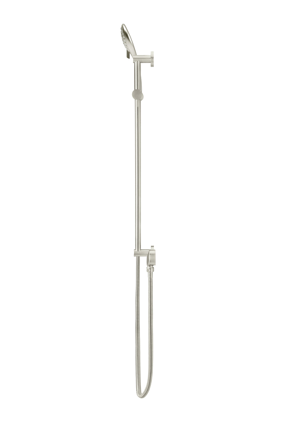 Round Three Function Hand Shower on Rail Column - PVD Brushed Nickel