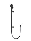Round Three Function Hand Shower on Rail Column - Matte Black