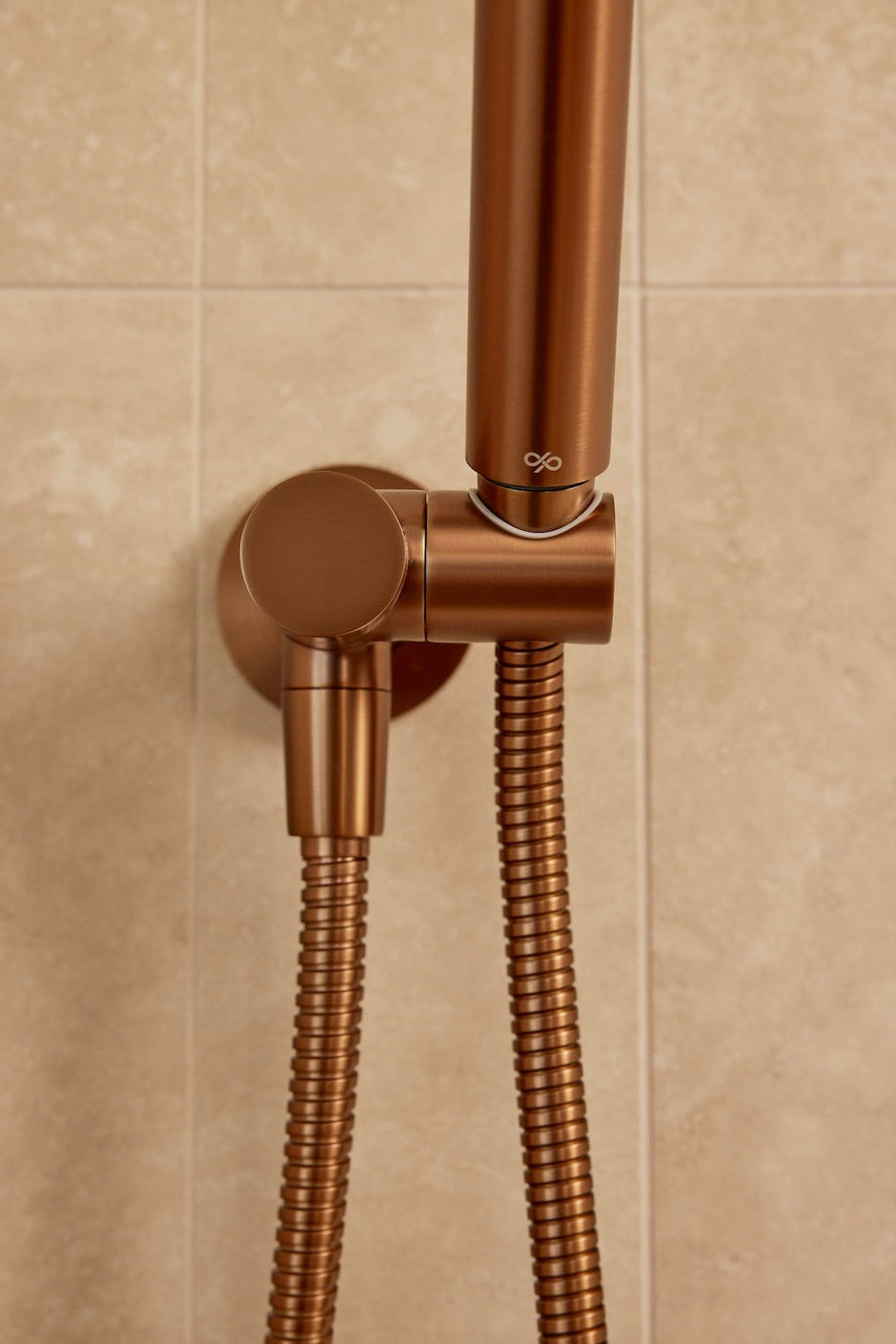 Round Shower on Swivel Bracket - Lustre Bronze