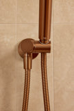 Round Shower on Swivel Bracket - Lustre Bronze