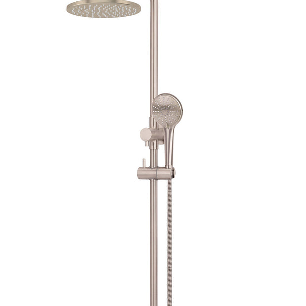 Round Combination Shower Rail 200mm Rose, Three Function Hand Shower