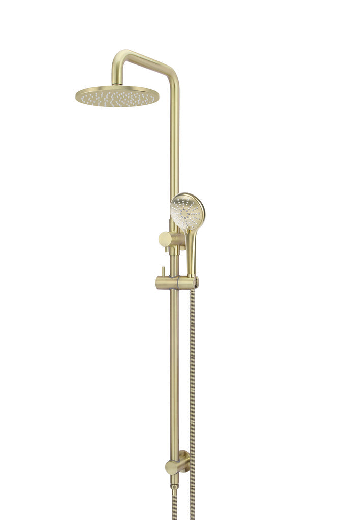 Round Combination Shower Rail 200mm Rose, Three Function Hand Shower