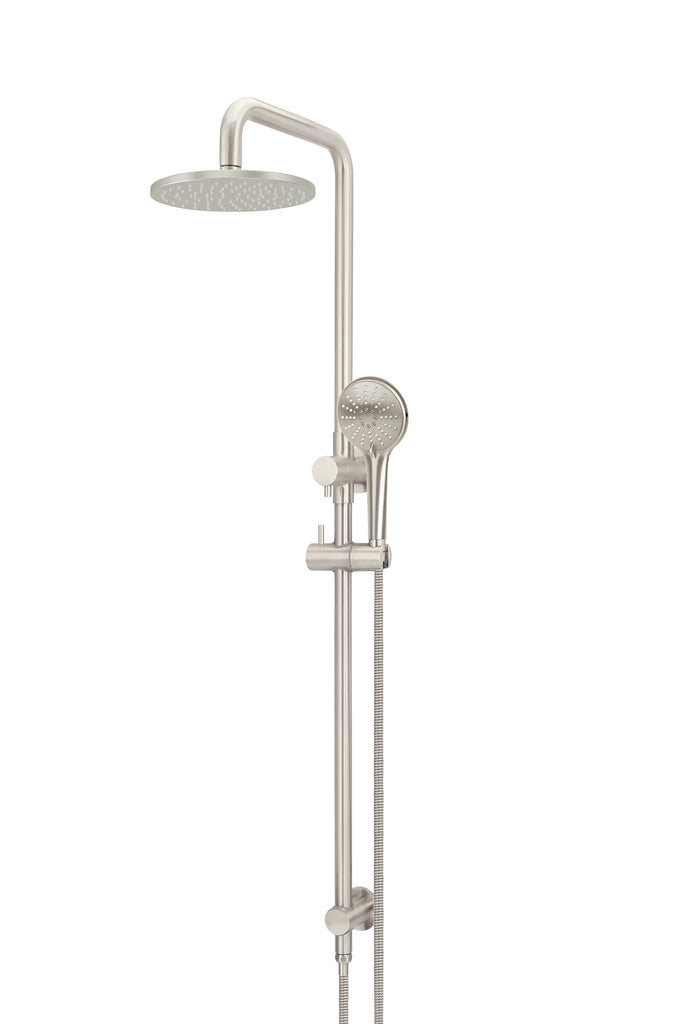 Round Combination Shower Rail 200mm Rose, Three Function Hand Shower