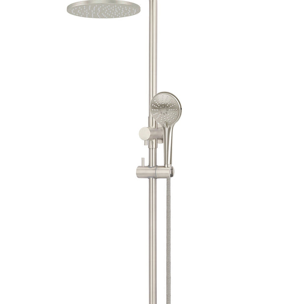 Round Combination Shower Rail 200mm Rose, Three Function Hand Shower
