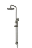 Round Combination Shower Rail 200mm Rose, Three Function Hand Shower