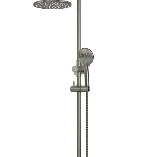 Round Combination Shower Rail 200mm Rose, Three Function Hand Shower