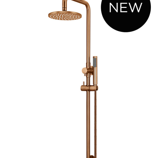 Round Combination Shower Rail, 200mm Rose, Single Function Hand Shower