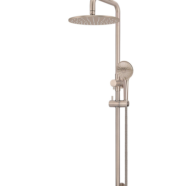 Round Combination Shower Rail 300mm Rose, Three Function Hand Shower