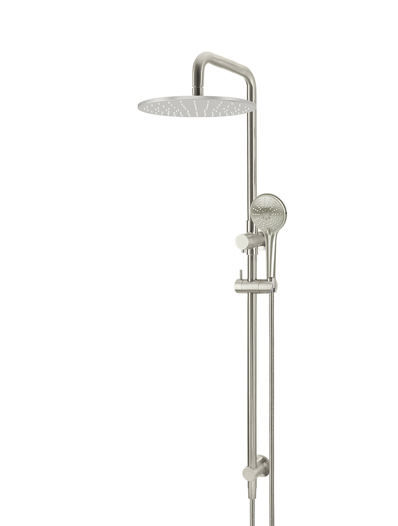 Round Combination Shower Rail 300mm Rose, Three Function Hand Shower