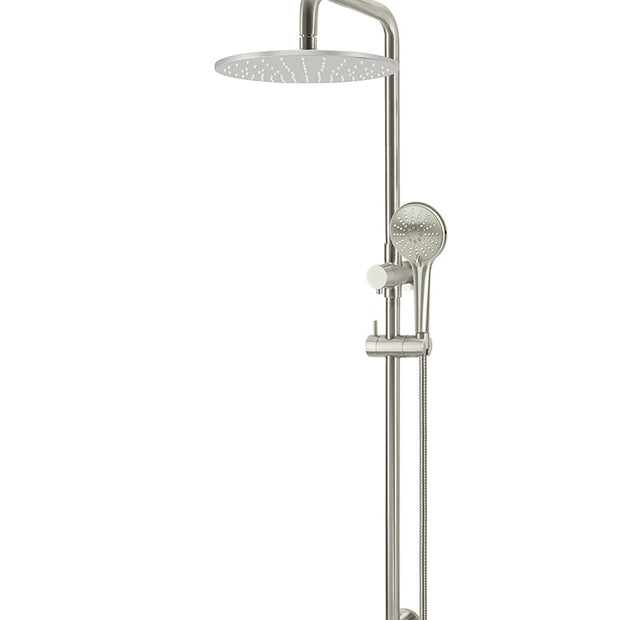 Round Combination Shower Rail 300mm Rose, Three Function Hand Shower