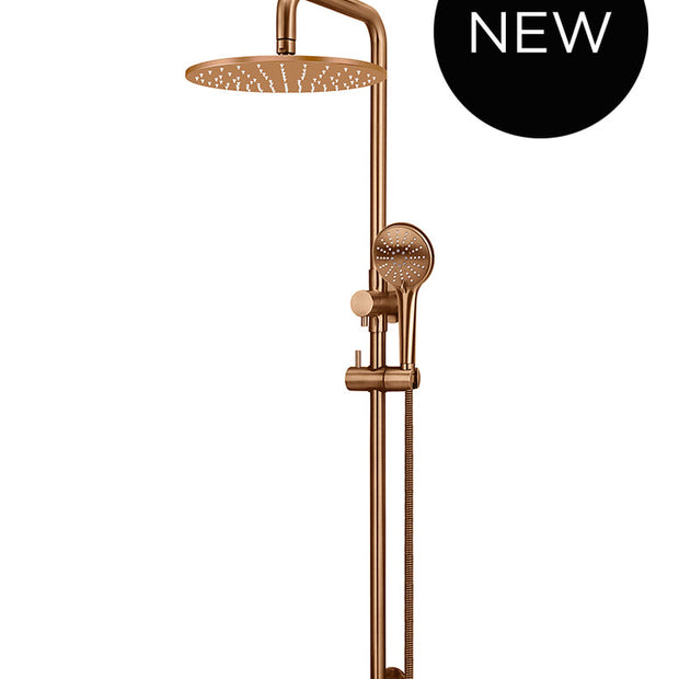 Round Combination Shower Rail 300mm Rose, Three Function Hand Shower