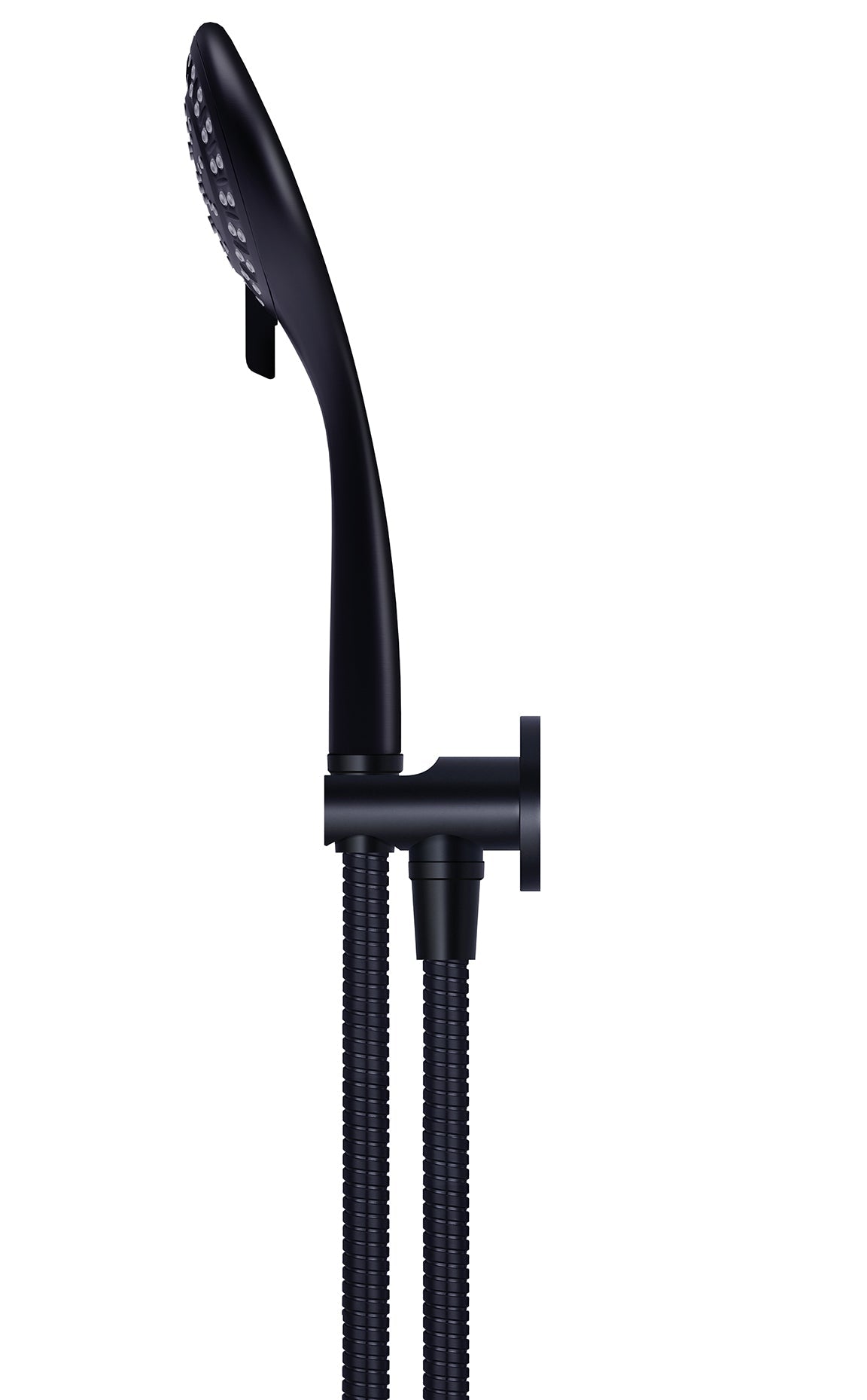 Round Three Function Hand Shower on Fixed Bracket - Matte Black