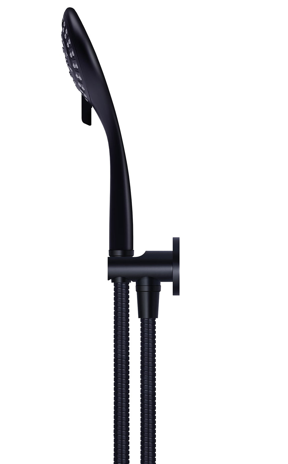 Round Three Function Hand Shower on Fixed Bracket - Matte Black