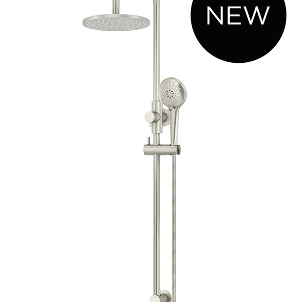 Round Gooseneck Shower Set with 200mm rose, Three-Function Hand Shower