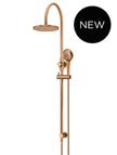 Round Gooseneck Shower Set with 200mm rose, Three-Function Hand Shower