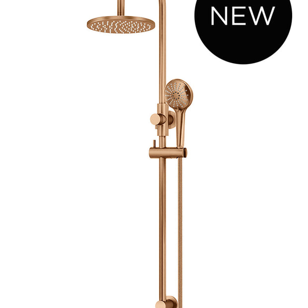 Round Gooseneck Shower Set with 200mm rose, Three-Function Hand Shower