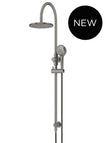 Round Gooseneck Shower Set with 200mm rose, Three-Function Hand Shower
