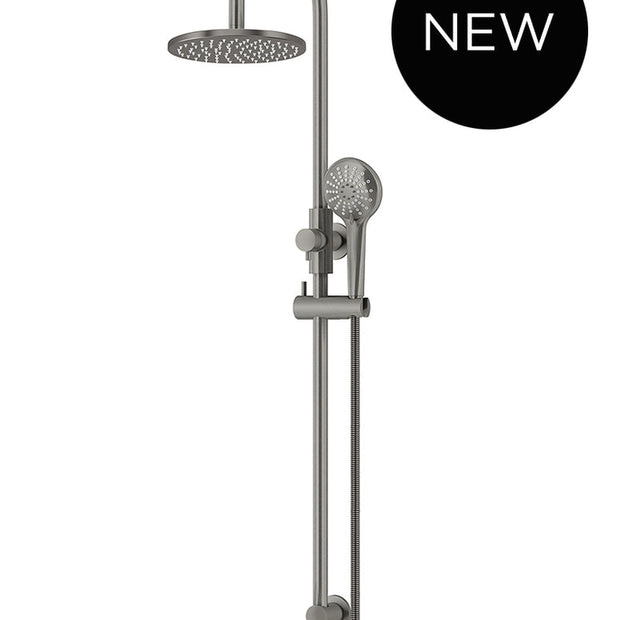 Round Gooseneck Shower Set with 200mm rose, Three-Function Hand Shower