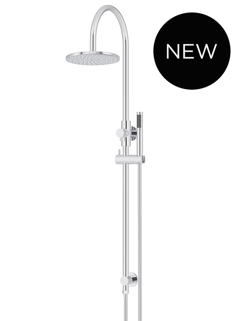 Round Gooseneck Shower Set with 200mm rose, Single-Function Hand Shower