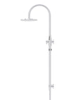 Round Gooseneck Shower Set with 200mm rose, Single-Function Hand Shower - Polished Chrome