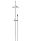 Round Gooseneck Shower Set with 200mm rose, Single-Function Hand Shower - Polished Chrome