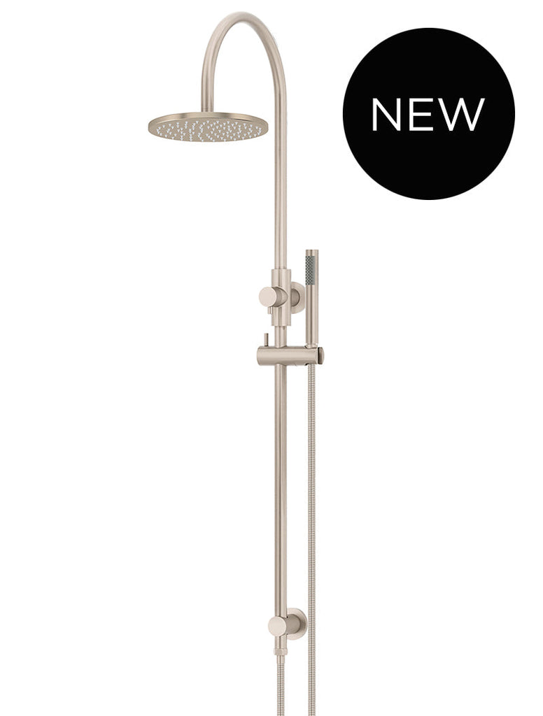 Round Gooseneck Shower Set with 200mm rose, Single-Function Hand Shower