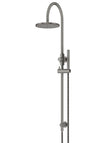 Round Gooseneck Shower Set with 200mm rose, Single-Function Hand Shower - Shadow Gunmetal