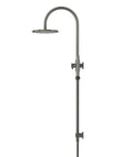 Round Gooseneck Shower Set with 200mm rose, Single-Function Hand Shower - Shadow Gunmetal