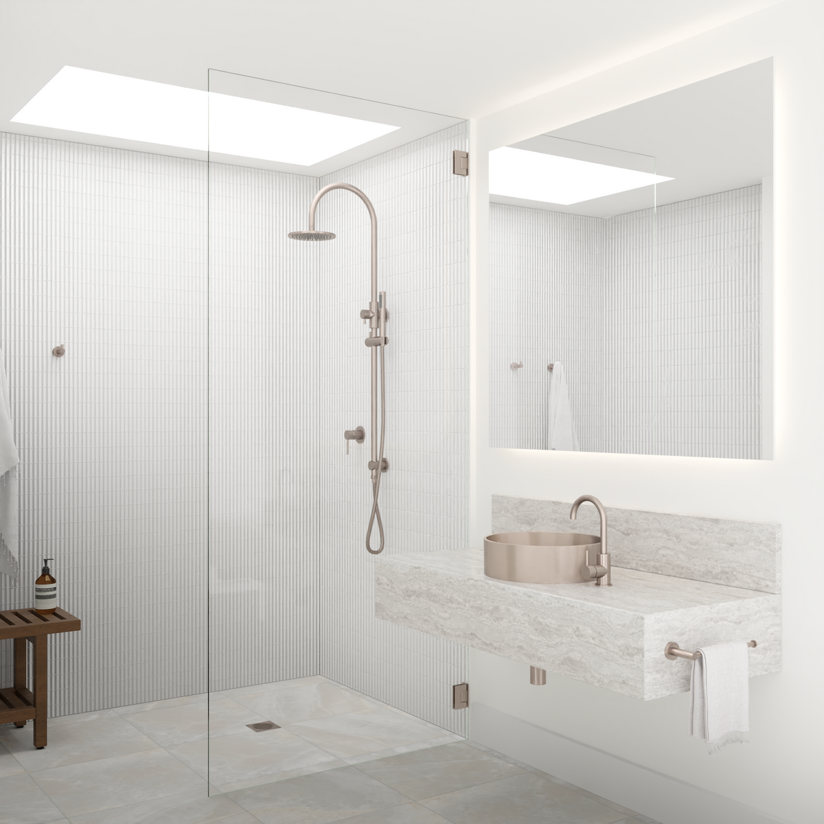 Glass to Wall Shower Door Hinge - Champagne