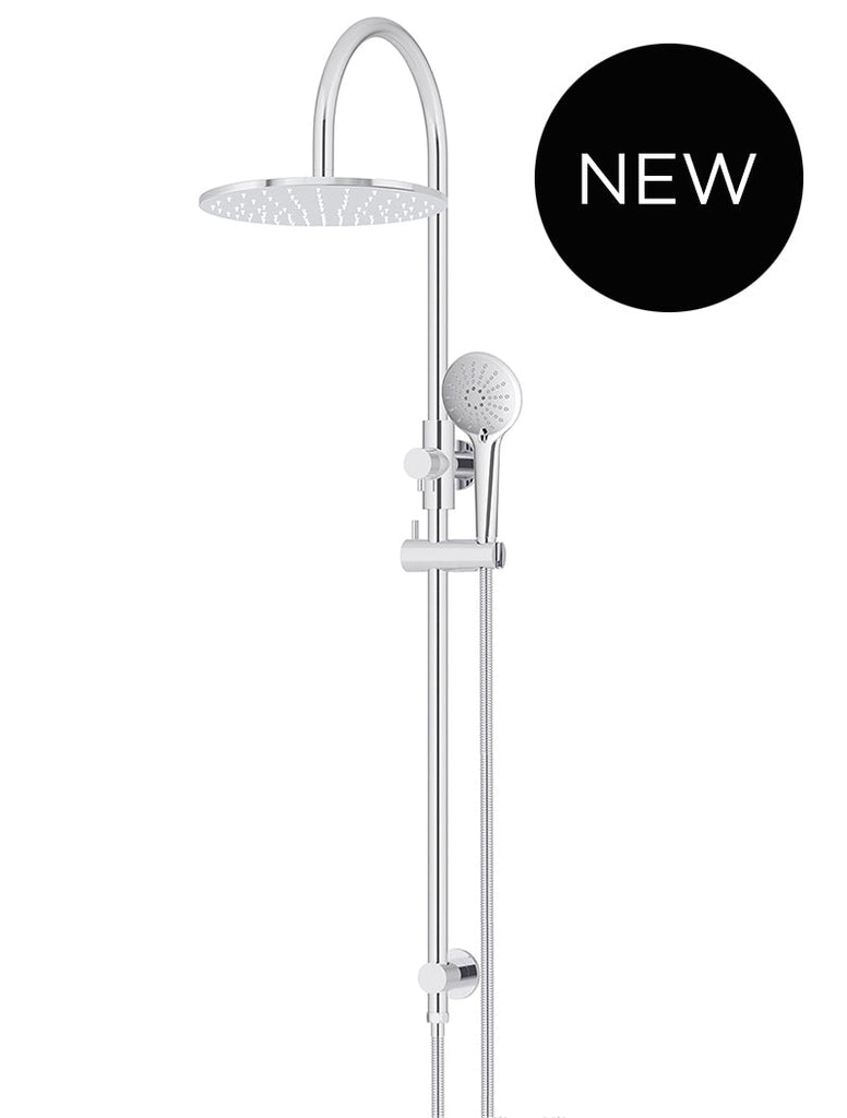 Round Gooseneck Shower Set with 300mm rose, Three-Function Hand Shower