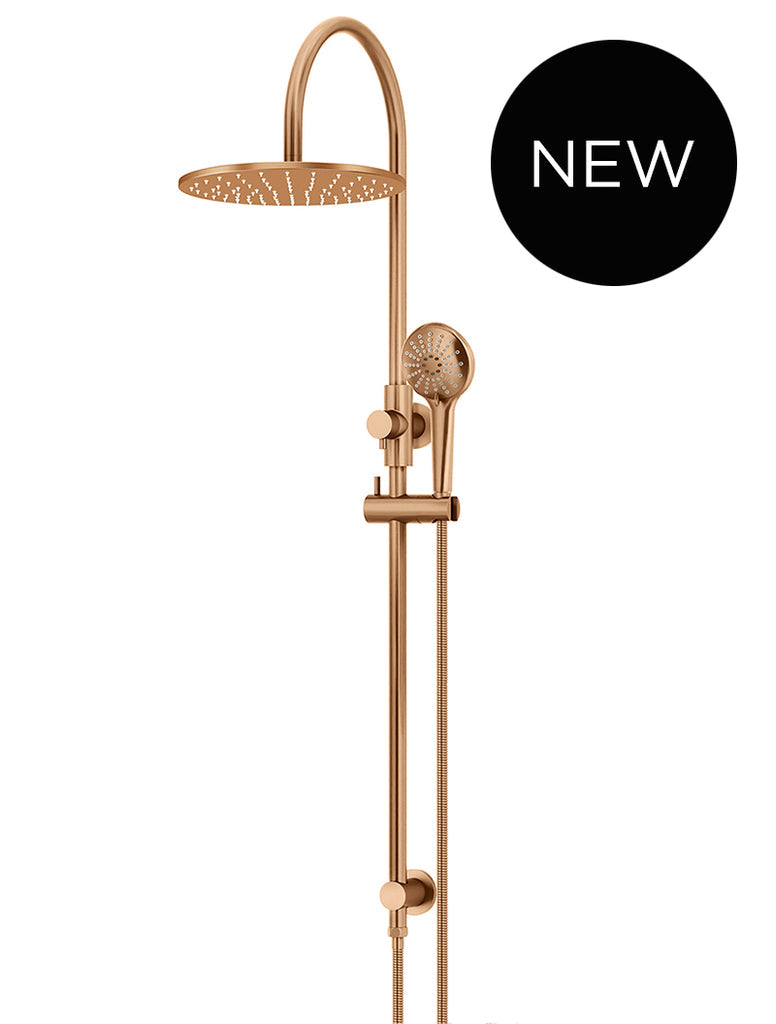 Round Gooseneck Shower Set with 300mm rose, Three-Function Hand Shower