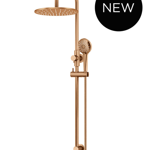 Round Gooseneck Shower Set with 300mm rose, Three-Function Hand Shower