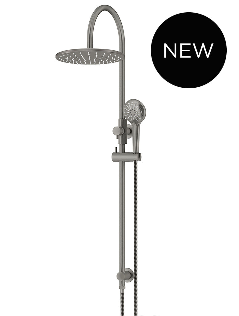 Round Gooseneck Shower Set with 300mm rose, Three-Function Hand Shower