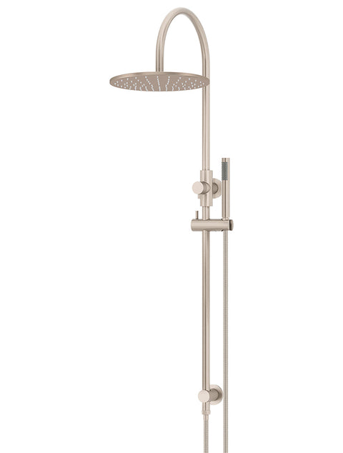Meir Round Gooseneck Shower Set with 300mm rose, Single-Function Hand Shower