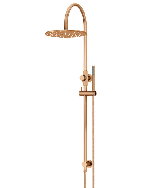 Meir Round Gooseneck Shower Set with 300mm rose, Single-Function Hand Shower