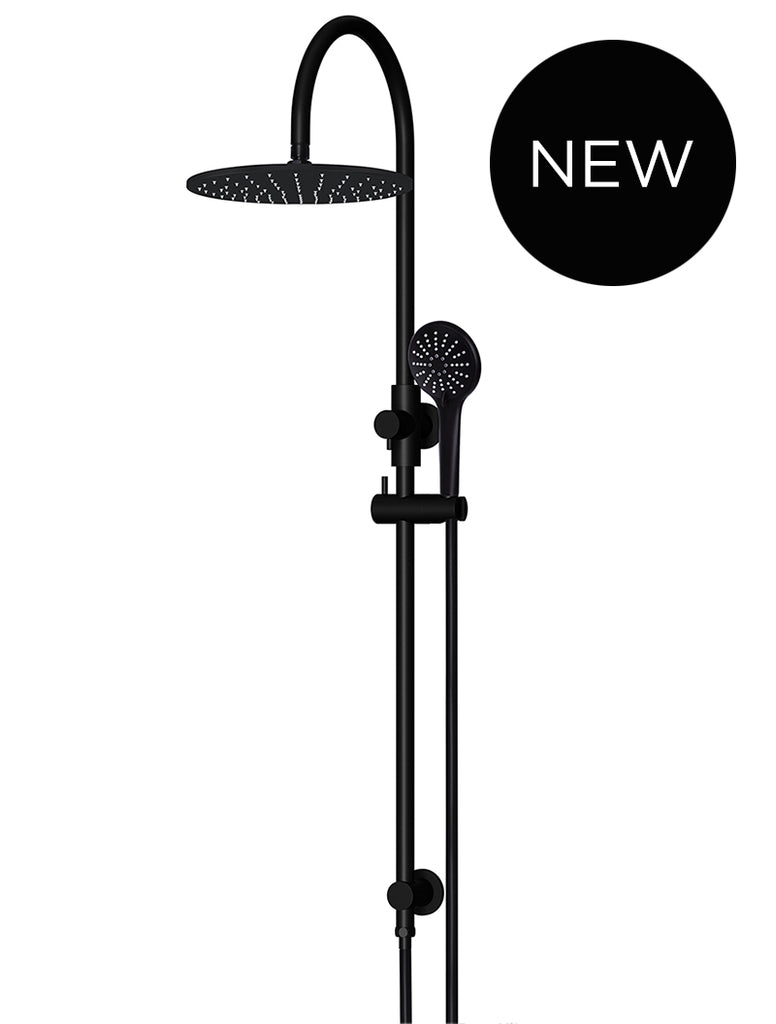 Round Gooseneck Shower Set with 300mm rose, Three-Function Hand Shower