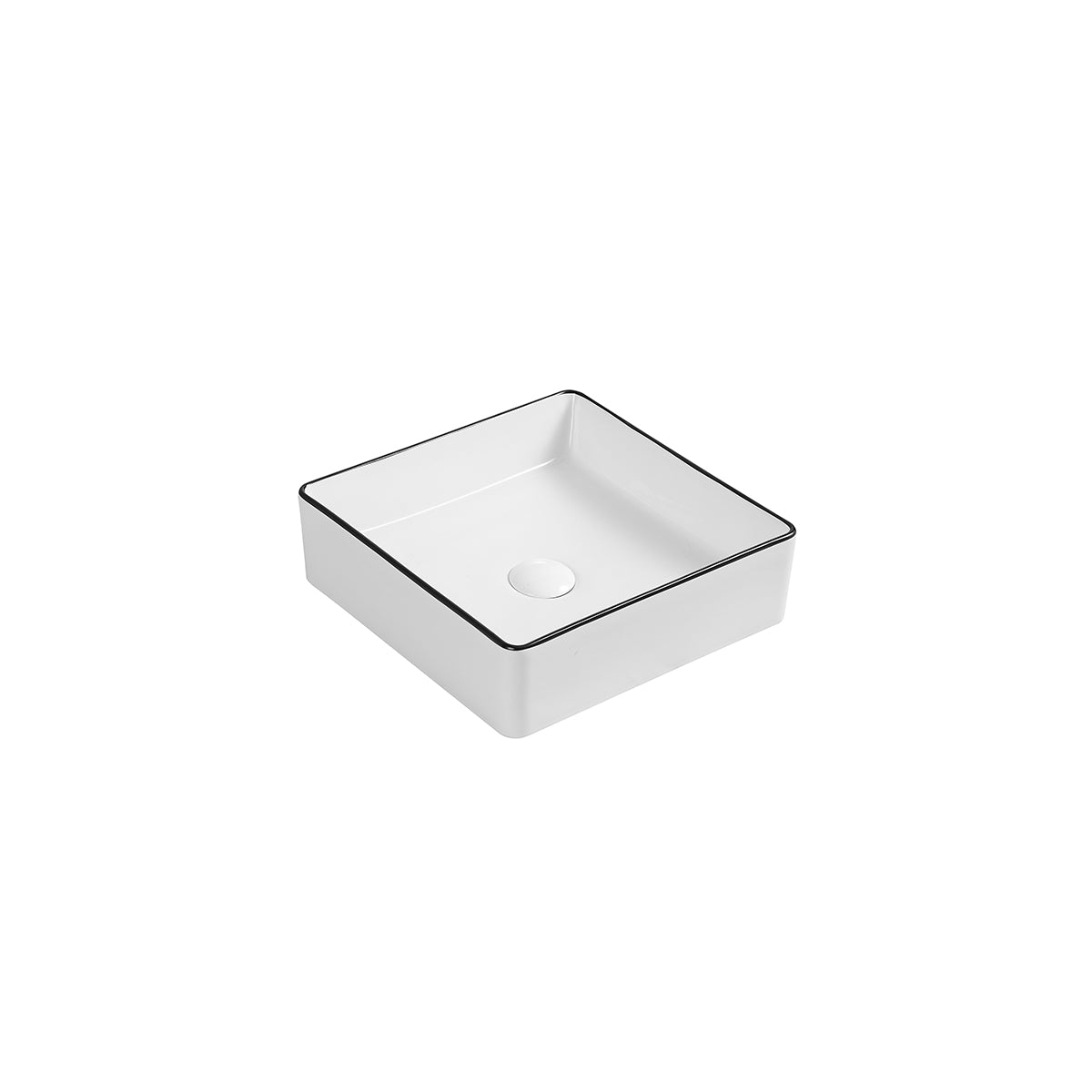 Macleod White With Black Edge Basin