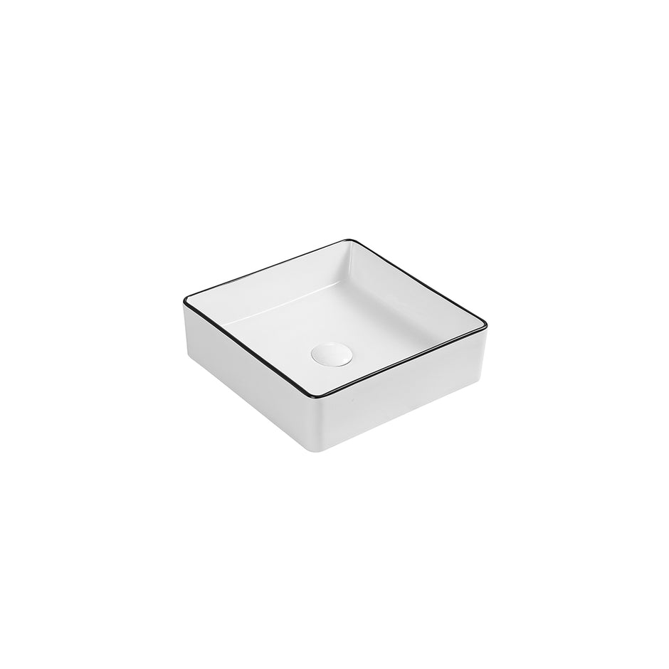 Macleod White With Black Edge Basin
