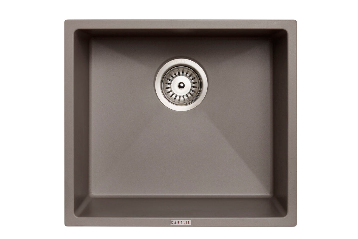 Navona Magic Salsa Single Bowl Granite Sink 457 x 406 x 200mm Concrete Grey