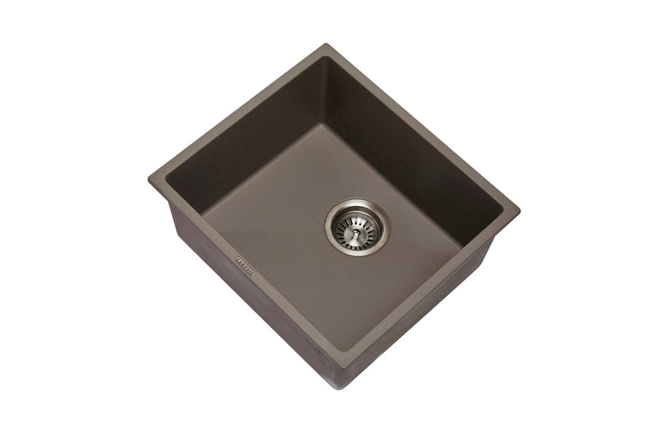 Navona Magic Salsa Single Bowl Granite Sink 457 x 406 x 200mm Concrete Grey