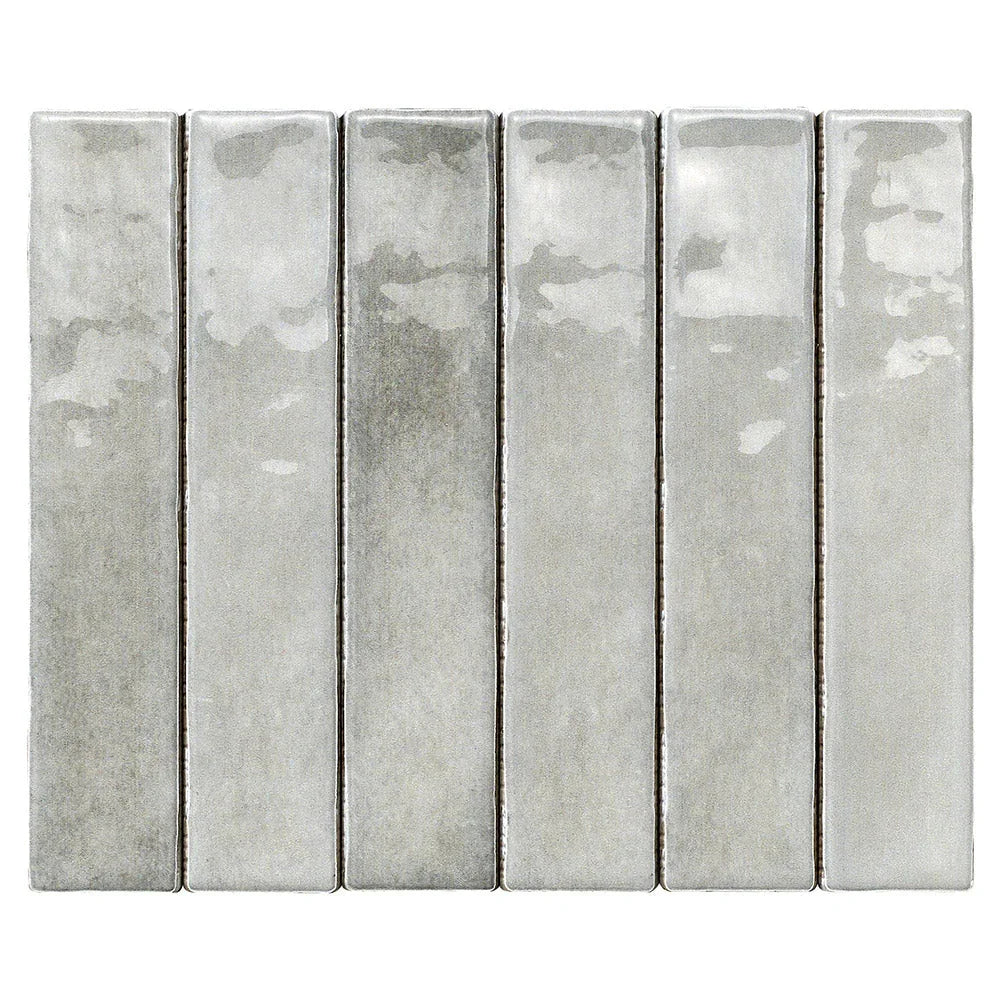 Mallorca Ash Grey Gloss Porcelain Tiles 50x250mm tile