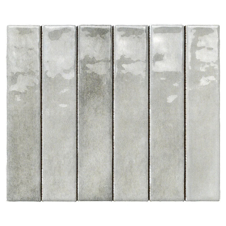 Mallorca Ash Grey Gloss Porcelain Tiles 50x250mm tile
