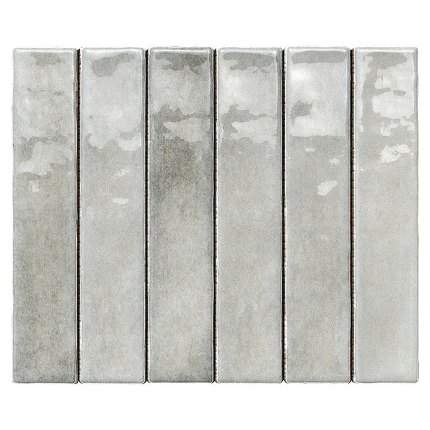 Mallorca Ash Grey Gloss Porcelain Tiles 50x250mm tile