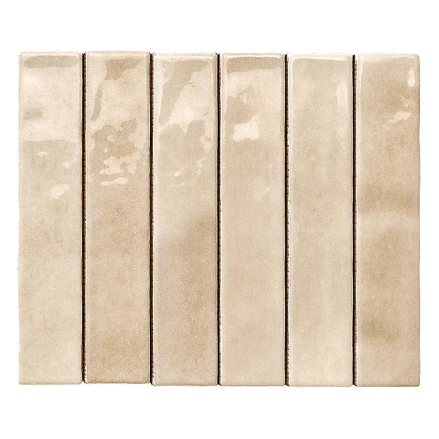 Mallorca Beige Gloss Porcelain Tiles 50x250mm tile