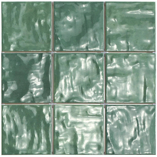 Mallorca Green Gloss Porcelain Tiles 120x120mm tile